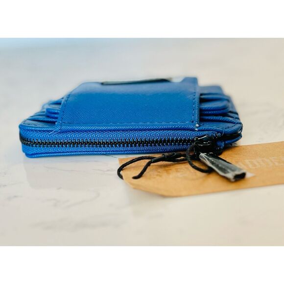 Steve Madden Wallet BHarpe Cobalt Blue Zip Around BiFold CC Holder - Picture 4 of 4